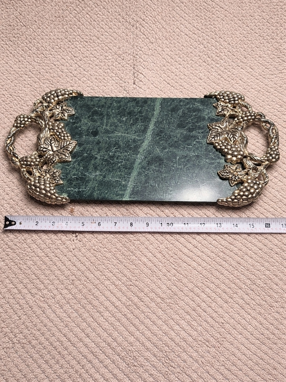 Godinger Green Marble Coaster with Branded Silver Medallion